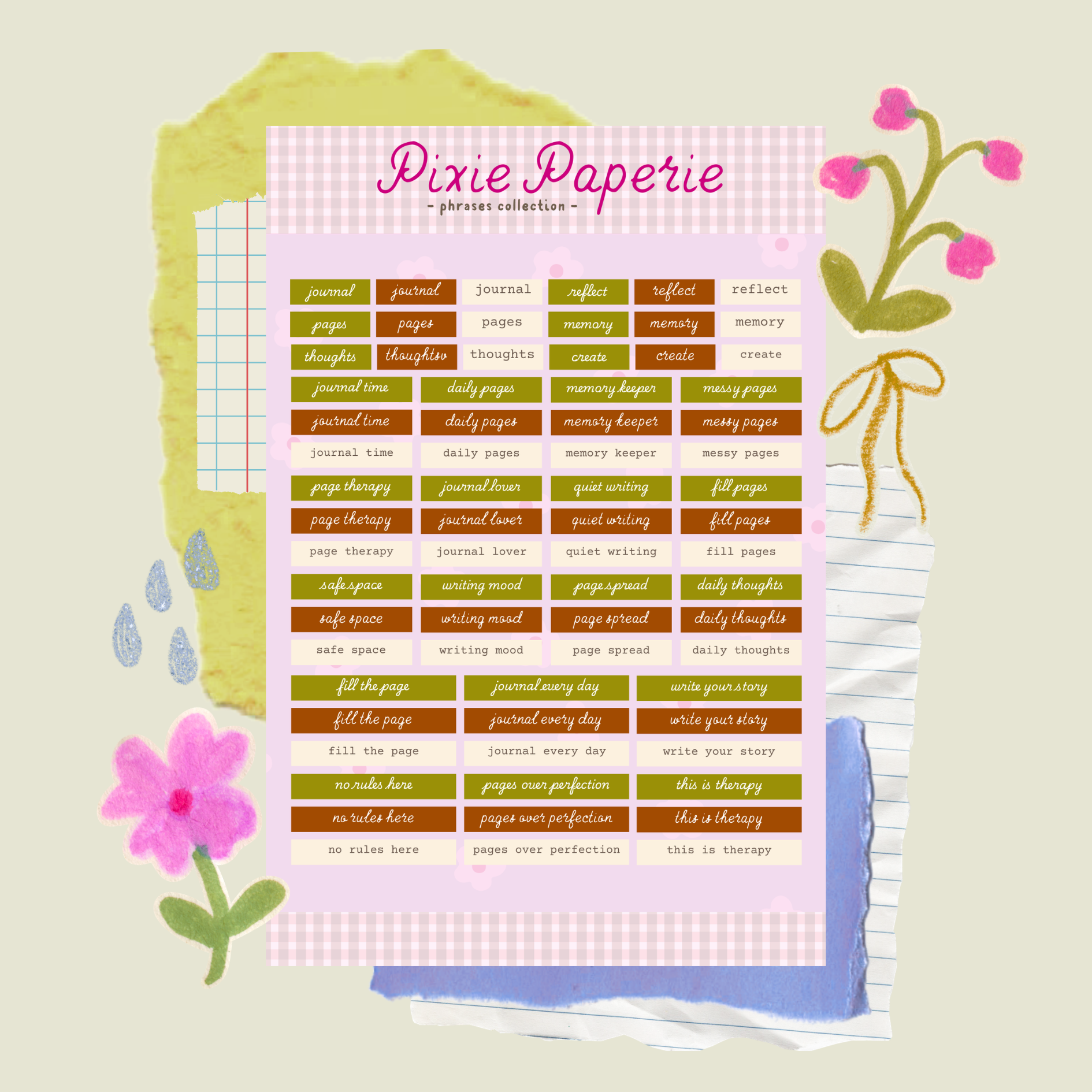 Journal Junkie Phrases