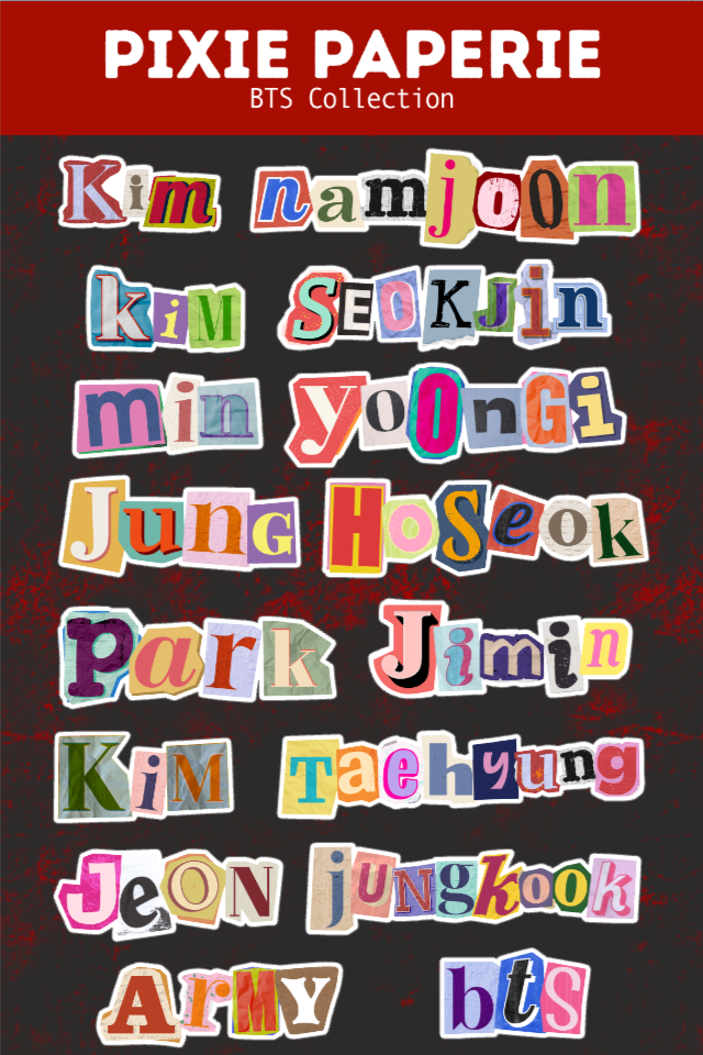 BTS Names & Members Sticker Sheet