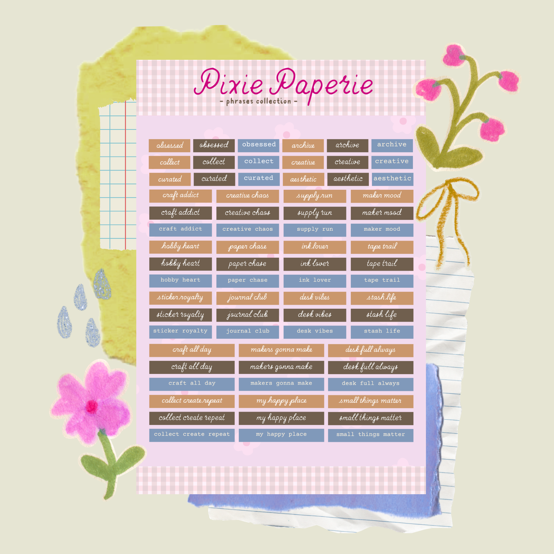 Stationery Lover Phrases